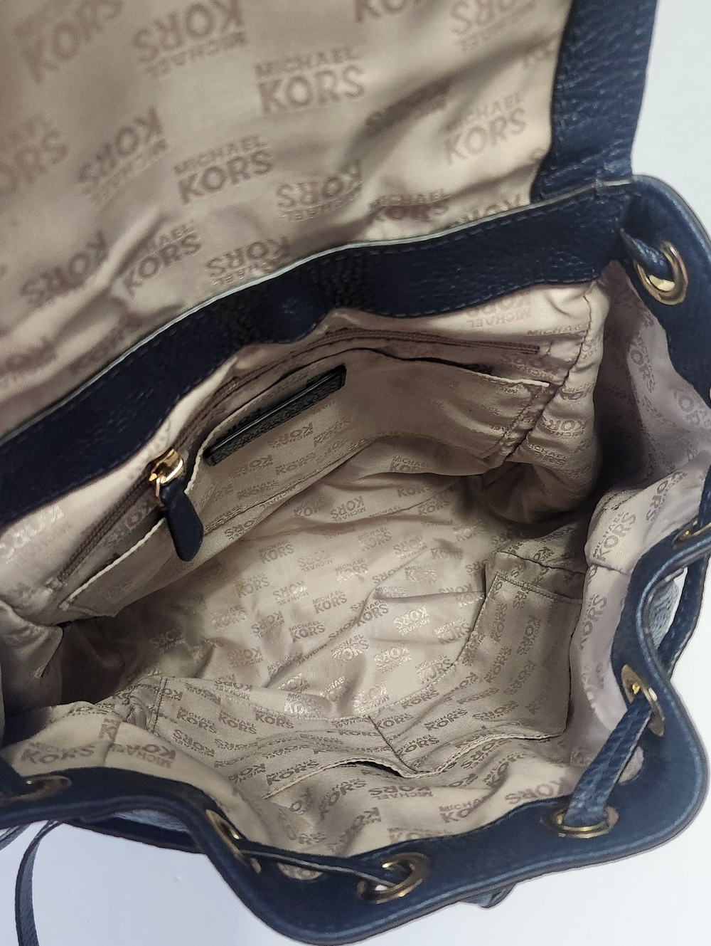Michael Kors Leather Riley Large Studded Pebbled Backpack - Picture 14 of 15